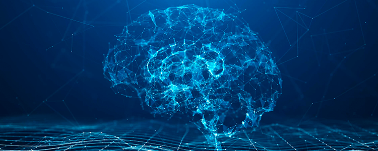 cervello composta da linee e punti
